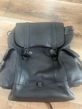 Coach Black Pebbled Leather Men's Backpack Hudson